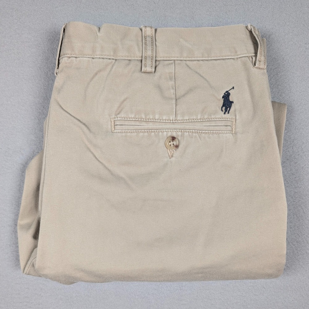 Vintage Polo Ralph Lauren Preston Pant Mens 34x32 Khaki Chino Straight Pony Y2K